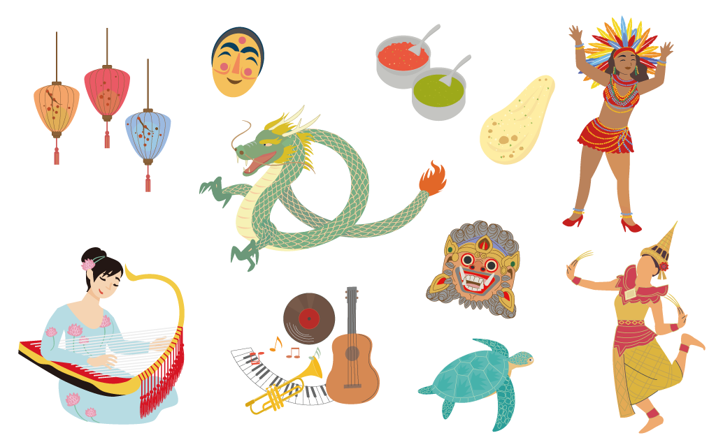 多文化のイラスト